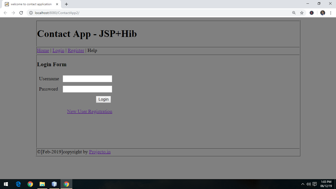Contact App Project In JSP+Hib